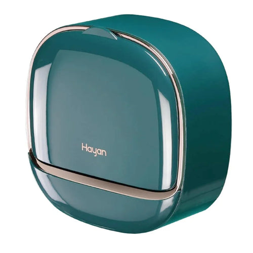 Dark Green Wall-Mounted Soap Holder with Lid