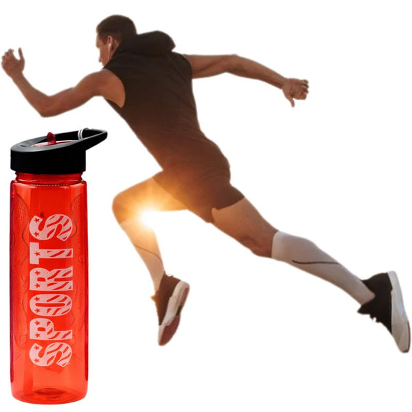 Red Sport Water Bottle 1000ml with Straw
