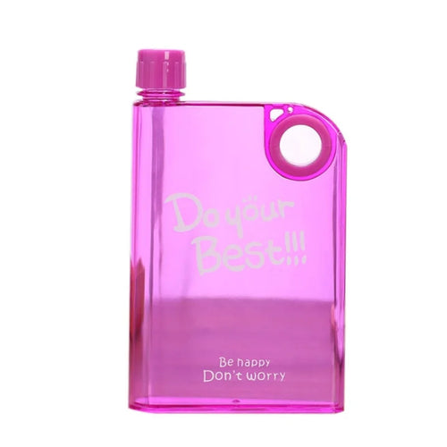 Pink Notebook Style Water Bottle 380ml
