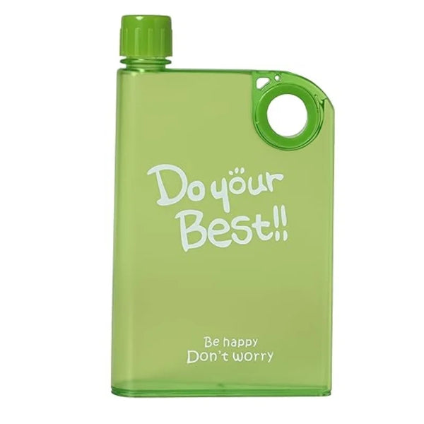 Green Notebook Style Water Bottle 380ml