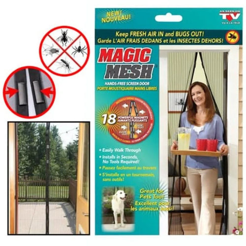 Hands-Free Magnetic Door Mesh Screen