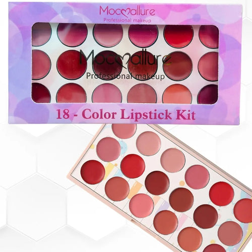 Moccallure 18-Color Lipstick Kit Palette