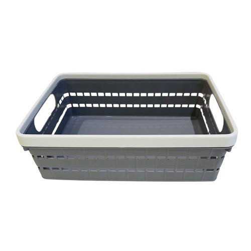 Woven Plastic Storage Basket with Handles