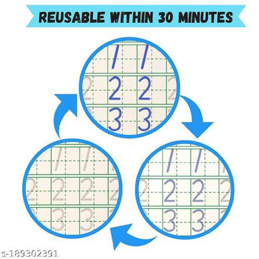 Reusable magic book with pen and refills