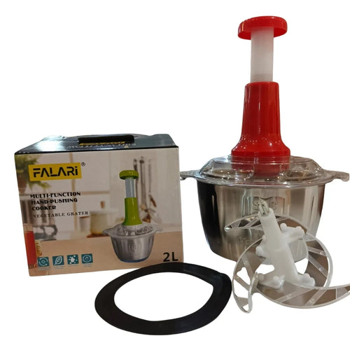 2L Manual Food Chopper with 4 Sharp Blades