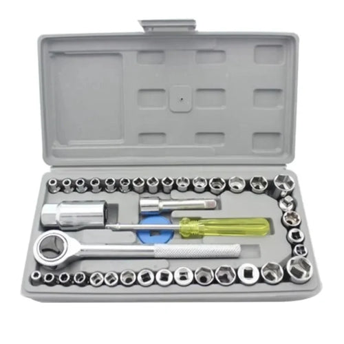 40-Piece Socket Wrench Tool Kit Stainless Steel