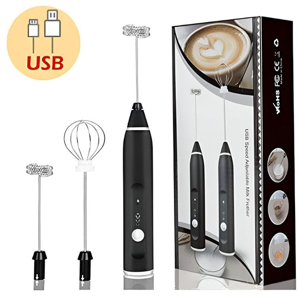 USB Rechargeable Electric Coffee Frother and Egg Beater
