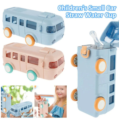 Bus Shape School Water Bottle 500ml with Strap