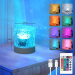 Water Ripple Lamp | 16-Color Rotating LED Night Light with Remote