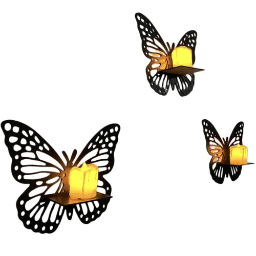 Wooden Butterfly Wall Shelf Pack of 3