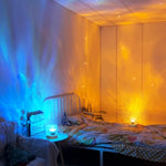 Water Ripple Lamp | 16-Color Rotating LED Night Light with Remote