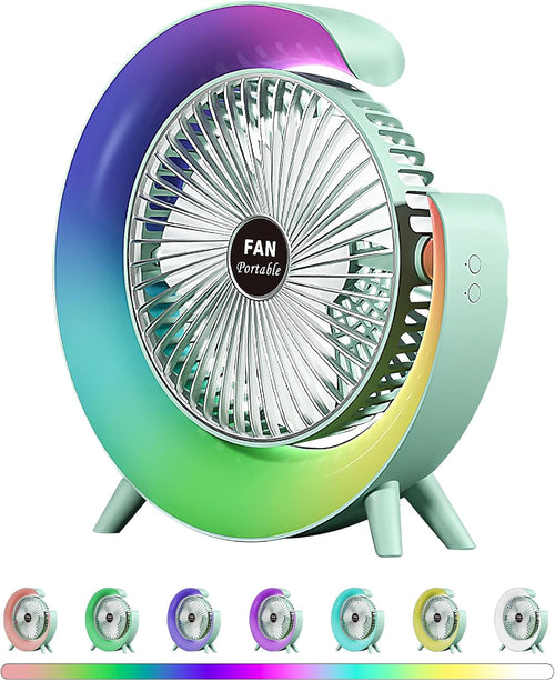 Colorful USB Rechargeable Desktop Fan with LED Light