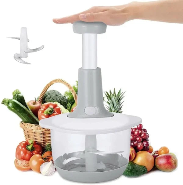 1.5L Manual Hand Push Vegetable Chopper and Mixer