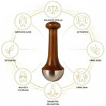 Kansa Wand Face & Foot Massager | Ayurvedic Bronze Massage Tool with Wooden Handle | For Face, Neck, Head & Body