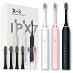 X3 Sonic Electric Toothbrush Rechargeable | USB Fast Charging Toothbrush with 5 Modes Deep Cleaning Whitening & Gum Care