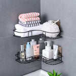 Wall Corner Rack | Multipurpose Kitchen & Bathroom Corner Organizer | Metal Wall Mount Storage Rack