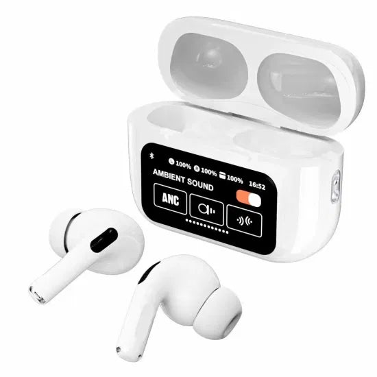 White A9 Pro ANC Wireless Earbuds with Smart Screen
