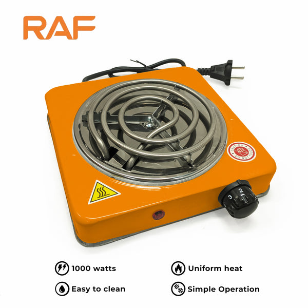 Orange RAF R.8010B 1000W Electric Stove Hot Plate