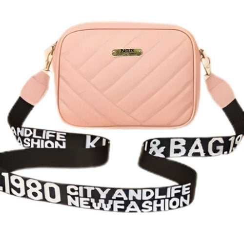 Pink Leather Handbag Shoulder and Crossbody Bag