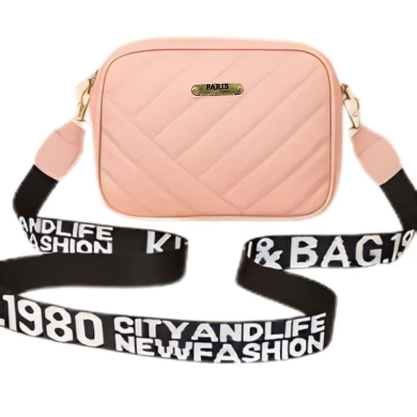 Pink Leather Handbag Shoulder and Crossbody Bag