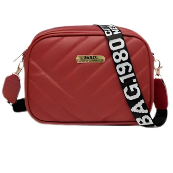 Maroon Leather Handbag Shoulder and Crossbody Bag