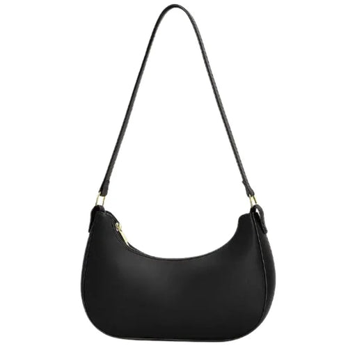 Black Luxury Fashion Handbag with Long Strap