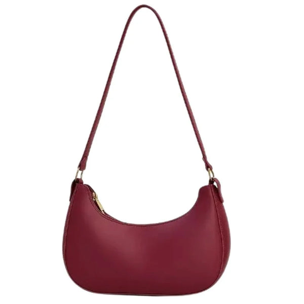 Maroon Luxury Fashion Handbag with Long Strap