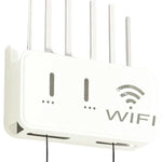 White  WiFi Router Storage Box & Wall Mount Shelf  Universal Cable Organizer | Space-Saving Holder for Modem, Set-Top Box & Smart Devices | Home & Office Use