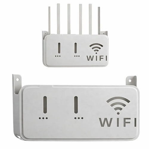 Light Gray WiFi Router Storage Box and Wall Shelf
