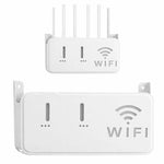 White  WiFi Router Storage Box & Wall Mount Shelf  Universal Cable Organizer | Space-Saving Holder for Modem, Set-Top Box & Smart Devices | Home & Office Use