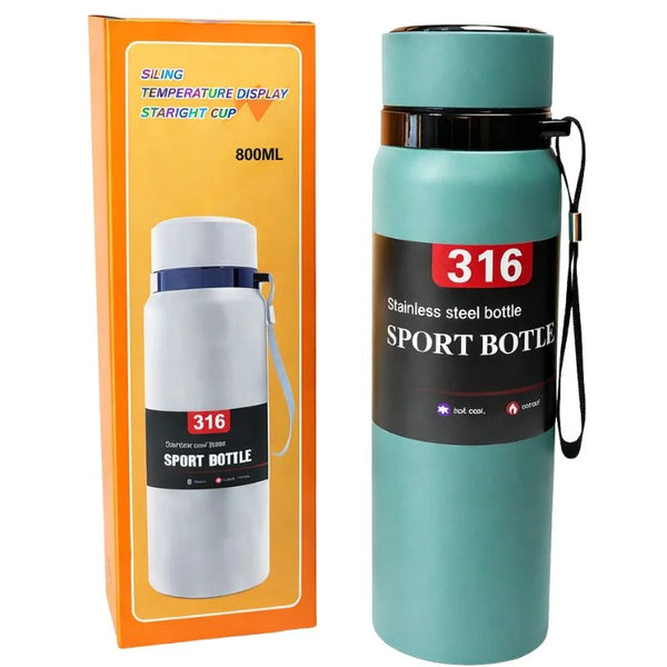 800ml Digital Smart Vacuum Water Bottle with LED