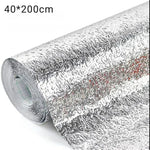 Silver Foil | Marble Sheet Sticker 40x200cm | Waterproof Self-Adhesive PVC Wallpaper for Furniture Walls