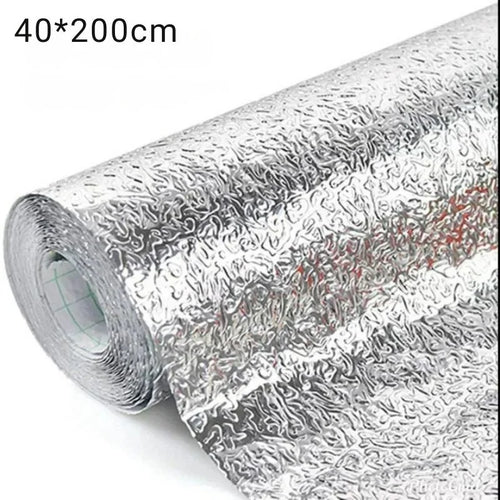 Silver Foil Marble Sheet Sticker 40x200cm