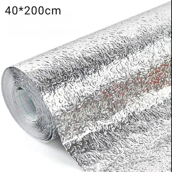Silver Foil Marble Sheet Sticker 40x200cm