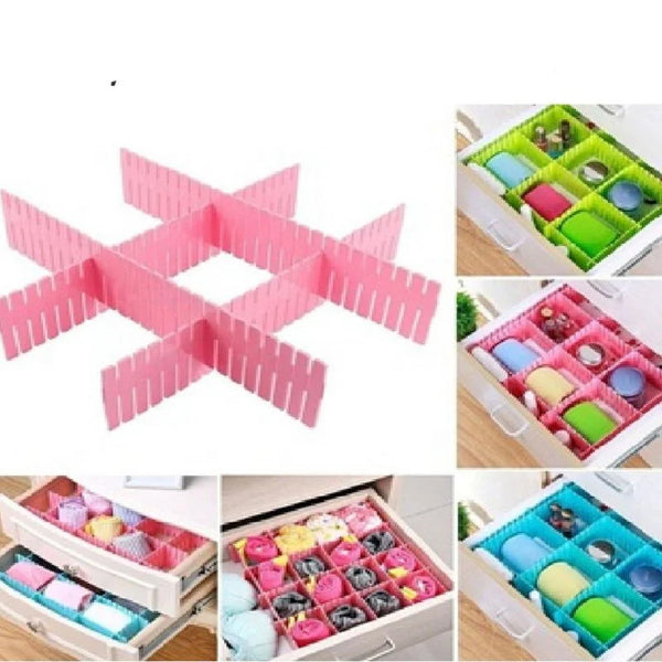 4-Piece Adjustable Drawer Organizer Divider Set