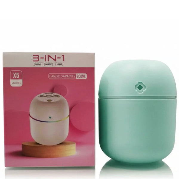 USB Portable 3-in-1 Air Humidifier with LED Light