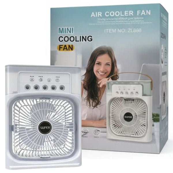 10-Inch USB Air Conditioner Fan with Mist and Night Light