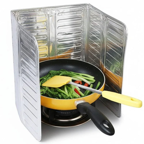 3-Sided Aluminum Foil Splatter Guard for Kitchen Stove