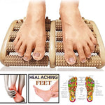 Wooden Foot Roller Massager |  Manual Reflexology Therapy Tool for Pain Relief, Stress Relaxation & Foot Care