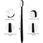 Nano Toothbrush with Travel Case | Ultra Soft Micro-Nano Bristles | For Sensitive Gums, Adults & Kids | Black