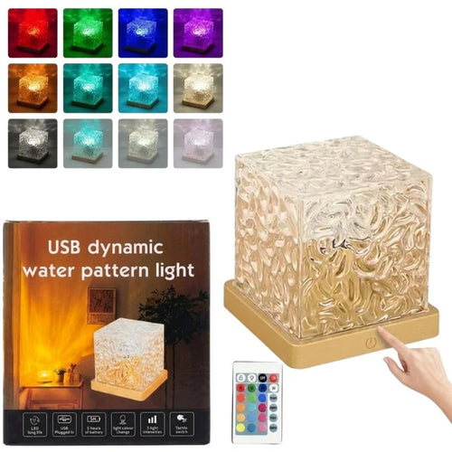 16-Color Crystal Cube RGB Water Ripple Lamp