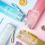 Blue Frosted Glass Water Bottle  |  Leak-Proof Insulated Bottle with Hello Master Decal Logo | 400ml