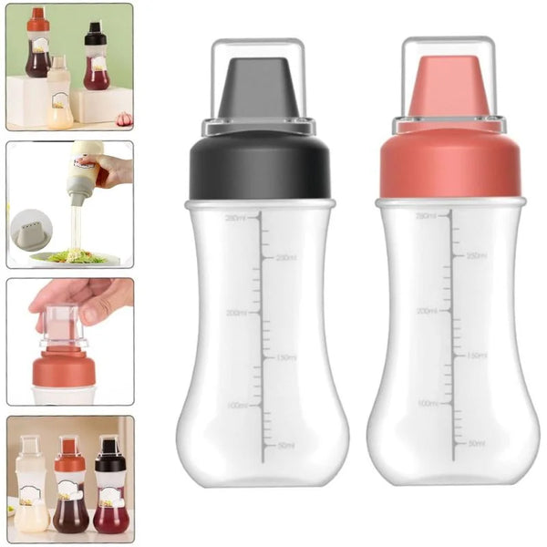 5-Hole Squeeze Sauce Bottle with Lid Refillable