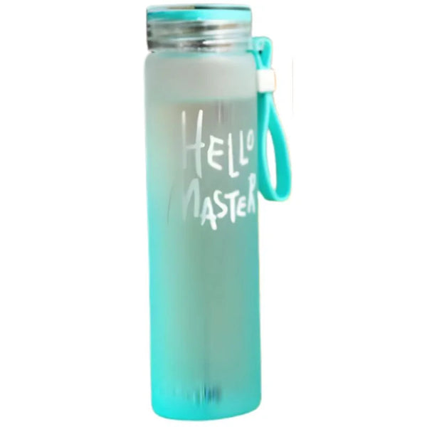 Blue Frosted Glass Water Bottle 400ml
