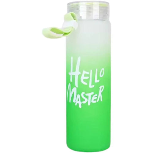Green Frosted Glass Water Bottle 400ml