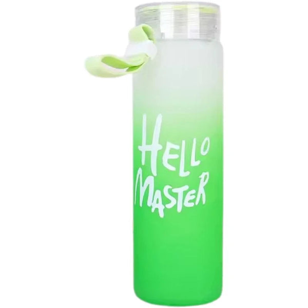 Green Frosted Glass Water Bottle 400ml