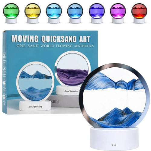 3D Moving Sand Art LED Lamp USB Table Lamp