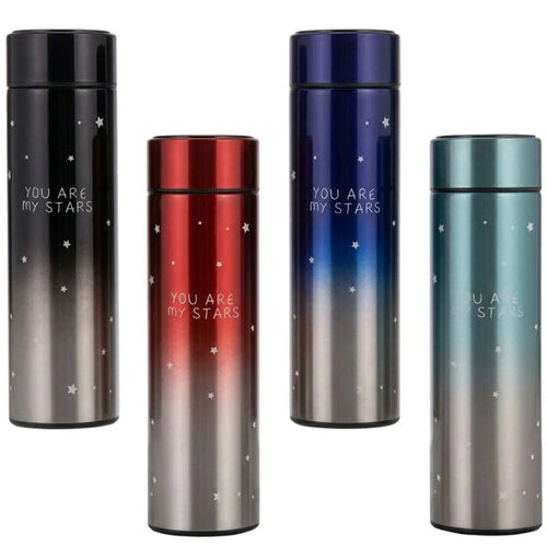 500ml LED Temperature Display Water Bottle Stars Design
