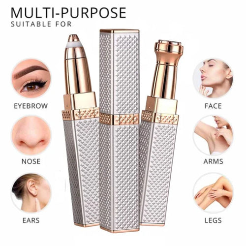 2-in-1 Facial Hair Remover and Eyebrow Trimmer Silver