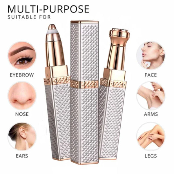 2-in-1 Facial Hair Remover and Eyebrow Trimmer Silver